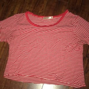 Red and white striped crop top